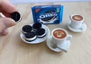 13Pcs Set 1:6 Dollhouse Miniature Handmade Food OREO Chocolate cookies coffee