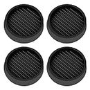 VOCOMO 2X2 Round Rubber Caster Cups, Non Slip Furniture Pads, Anti-Slip Gripper, Anti Skid Furniture Feet, Anti Slide Floor Protector for Bed Couch Table Chair Stoppers - (Black, 4 Pack)