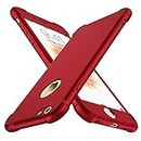 ORETECH Funda Compatible con iPhone 6 6s, con 2 x Protector de Pantalla de Vidrio Templado Carcasa para iPhone 6 6s Funda Silicona Ligera Delgado PC TPU Bumper Rubber Caso para iPhone 6 6s Rojo 4.7