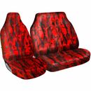 Fundas de asiento de camufla de camuflaje rojo de alta resistencia 2 + 1 para VAUXHALL VIVARO