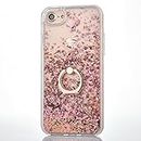 iPhone 6 Plus/ 6S Plus Case [with Tempered Glass Screen Protector],Mo-Beauty Flowing Liquid Floating Bling Shiny Sparkle Glitter Case Cover for Apple iPhone 6 Plus/ 6S Plus 5.5 Inches (Rose gold)