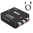 GANA RCA to HDMI, 1080P Mini RCA Composite CVBS AV to HDMI Video Audio Converter Adapter Supporting PAL/NTSC with USB Charge Cable for PC Laptop Xbox PS4 PS3 TV STB VHS VCR Camera DVD