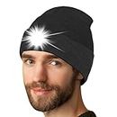 AONYIYI Gifts for Men LED Toques Beanie Hat with Light Valentine Birthday Christmas Stocking Stuffers for Men Women Dad Him Husband Black
