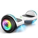SISIGAD Hoverboards for Kids, 6.5" Two-Wheeled Hoverboards with Bluetooth Speaker, with LED Lights, Gift for Children and Teenagers