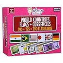 Sharp Children Big Size Flags Flash Cards for Kids, Currency Flash Cards, Wipe and Clean, Laminated Activity Flash Cards