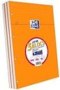 Oxford Lot de 3 Bloc-Notes Agrafés Format A4+ (21 x 31,5cm) 160 Pages Petits Carreaux 5x5mm Perforées Couverture Orange