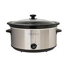 West Bend 87156 Oval Manual Slow Cooker with Ceramic Cooking Vessel and Glass Lid, 6-Quart, Silver