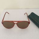 Lenscrafters vintage Aviator Sunglasses brown 58[]18 135  Made in Korea w/case