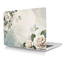 Laptop Hard Shell Case Compatible with New MacBook Pro 16 inch with Liquid Retina XDR Display & Touch ID 2021 2023 Release Model A2485 M1 A2780 M2, Plastic Protective Hard Case Cover, White Rose