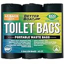 Better Boat 45 Portable Toilet Bags for Camping Boating Outdoors 100% Biodegradeable for Use with 5 Gallon Bucket