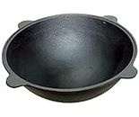 CKG Heavy Duty Cast Iron Казан Uzbeki Tatar Dish Plov Pot Mangal Making Cookware Kazan Insulated Double Handle with Lid Cooking Frying Pan – 16 L - Cooking Gifts
