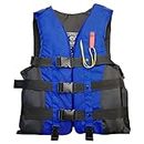 Sarvadeshi Polyster Fabric with EPE Foam for Adult Safety Jacket Along with Whistle for Swimming, Boating, Floating Kayak Life Jacket. (Blue 1-Pc)