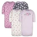 Gerber Unisex Baby Boy and Girls 4-Pack Sleeper Gown Lavender 0-6 Months