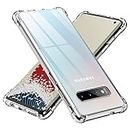 ONES Crystal Clear Case for Samsung Galaxy S10, Shockproof Airbag Protective Case, Raise Edge Protect Camera & Screen, Transparent TPU Bumper Slim Thin Flexible Cell Phone Silicone Cover for Men Women