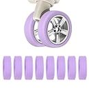HBYDO 8PCS Luggage Wheel Covers,Portable Suitcase Set Colorful Silicone Wheel Protector Case,Noise Proof Travel Bag Covers for 8 Spinner Wheels Luggage (Purple)