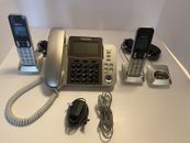 WORKING Panasonic KX-TGF353N Phone System with 2 Handsets Champagne Gold READ!
