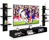 Maaz Art & Craft Wooden TV Entertainment Unit/TV Cabinet for Wall/Set Top Box Holder for Home/Wall Set Top Box Shelf Stand/TV Stand Unit for Wall for Living Room (Black)