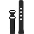 Valente Silicone Watch Strap Compatible with Fitbit Versa 3 & Versa Sense only (Black)