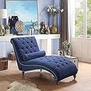 Woodheart shop Sheesham Wood Lounge Chair | Fully Coushioned Lounge Chair With Ottoman | Armchair| Luxury Chair (Dark Blue)