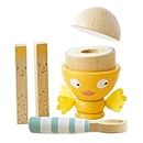 Le Toy Van - Wooden Honeybake 'Chicky - Chick' Wooden Egg Cup Set Pretend Food Kitchen Play Toy Set, Kids Role Play Toy Kitchen Accessories,Wood,Pink,12 x 16 x 6.3 cm
