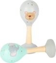 SMALL FOOT Wooden Pastel Musical Rattles, Children's Percussion Instruments