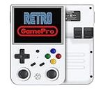Retro GamePro RG353V Handheld Game Console Support Dual OS Android 11+ Linux, 5G WiFi 4.2 Bluetooth RK3566 64BIT 64G TF Card 4450 Classic Games 3.5 Inch IPS Screen 3500mAh Battery (Anbernic White)