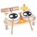 STOIE'S Wooden Drum Set for Toddlers ages 3-5 Montessori Musical Instruments for Kids 5-7 years old with Cymbals, Drum sticks and Wooden block