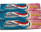 3 Pack AquaFresh~Max Strength SENSITIVE Sugar Acid Protection.~SMOOTH MINT 5.6