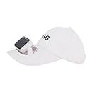 YIJU Sun Visor Hats with Fan Solar or USB Charging Beach Hat Adjustable Fan Visor Hat Sun Hat for Outdoor Cycling Sports Travel, White