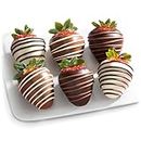 A Gift Inside Golden State Fruit Chocolate Covered Strawberries, 6 Dark, Milk & White Delight
