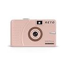 RETO Ultra Wide und Slim 35 mm Wiederverwendbare Tageslicht-Filmkamera – 22 mm Weitwinkelobjektiv, fokusfrei, leicht, einfach zu bedienen (Pastellrosa)