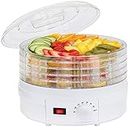 GETZET Electric Food Dehydrator Tray Tier Fruit Dryer Beef Jerky Herbs Dryer with Adjustable Countertop Dry Food Saver Machine with Adjustable Temperature Control For Home.-(white)