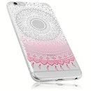 mumbi Mobile Phone Case Compatible with iPhone 6 / 6S with Mandala Motif Pink/Transparent