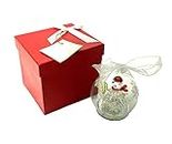 Kringle~Express QVC Illuminated Glass Snowman Ornament Christmas Icons Gift Box and Batteries Included