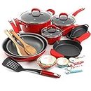 The Pioneer Woman Vintage Speckle 24-Piece Mother's Day Cookware Combo Set (Red)
