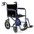 Transport Chair, Lightweight, Capacity 300lbs., Blue, Sold as 1 Each