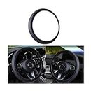 Leather Car Steering Wheel Cover, Elastic, Breathable Anti-Slip, Universal 15 inch, Steering Wheel Cover for Men Women, Car Accessories for Most Cars (Black/Blue)