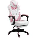 Vinsetto Gaming Chair Ergonomic Reclining Manual Footrest Wheels Stylish Pink