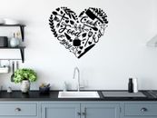 Küchenaufkleber Herz Essen genießen Wand Vinyl Zitate Zuhause Küche Aufkleber Dekor