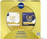 NIVEA Pack Rutina Antiedad Q10 Antiarrugas Power 4 semanas, set de cremas reafirmantes, caja de regalo con crema de día con FP15 (1 x 50 ml) y crema de noche (1 x 50 ml)