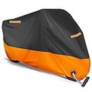 Motorcycle Cover Waterproof Outdoor Sun Protection Durable motorcycle accessories scooter cover Fits up to104.5"/265cm Motors Bikes Scooters for Honda, Yamaha, Suzuki, Harley, Kawasaki (104.5in(265cm))