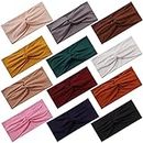 Panleding 12 Pcs Stretchy Headbands for Women, Absorbed Sport Headband Soft Twist Knotted Headbands for Daily Life Yoga Workout