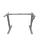 Standing Desk, Manual Crank Adjustable Height Sit-Stand Frame (Silver)