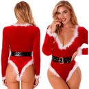 Frau Claus Weihnachtsmann Strampler Weihnachten Body Outfits mit Gürtel Weihnachten Outfit Kostüm