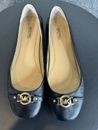 Michael Kors  Womens Shoes Loafers Ballet Flats Black Leather Slip On Size 9