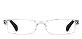 Lenskart READERS | Transparent Rectangular Half Rim Reading Eyeglasses | For Men & Women | For 1.25 Power | LR E13968