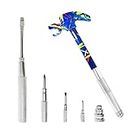 Floral Hammer with Screwdriver 6 in 1 Multifunctional Tool Set with Slotted/Flat Head Phillips Screwdriver & Nut Drivers Garden Tool Nail Puller Hammer Gift for Halloween Thanksgiving Christmas (Blue)