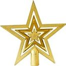 1 pcs Glitter Star Christmas Tree Topper Decoration Hanging Christmas Treetop Star Ornament for Christmas Celebration(8inch) Color-Gold