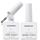 KANORINE Base Coat Top Coat UV LED Gel Nagellack Gellack Unterlack & Überlack Set Nägel Maniküre Kit 2×15ml