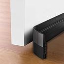 Door Draft Stopper Under Door Draft Blocker Insulator Door Sweep Weather Stripping Noise Stopper Strong Adhesive Door Stops of Rubber (1 Meter) (Black)